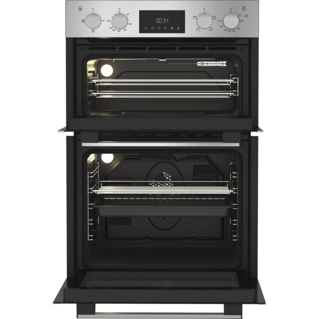Hotpoint DIH10DIX Hotpoint 89Cm Built In Double Fan Oven With Enamel Liners