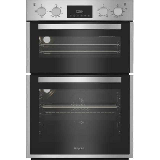 Hotpoint DIH10DIX Hotpoint 89Cm Built In Double Fan Oven With Enamel Liners
