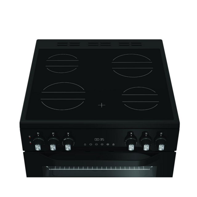 Hotpoint HDE6VDC2B1 60Cm Double Oven Electric Cooker With Ceramic Hob - Black