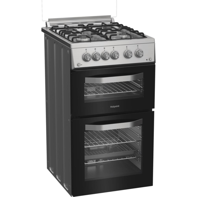 Hotpoint HDG5GCX 50cm Gas Double Cooker - Stainless Steel