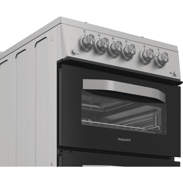 Hotpoint HDG5GCX 50cm Gas Double Cooker - Stainless Steel