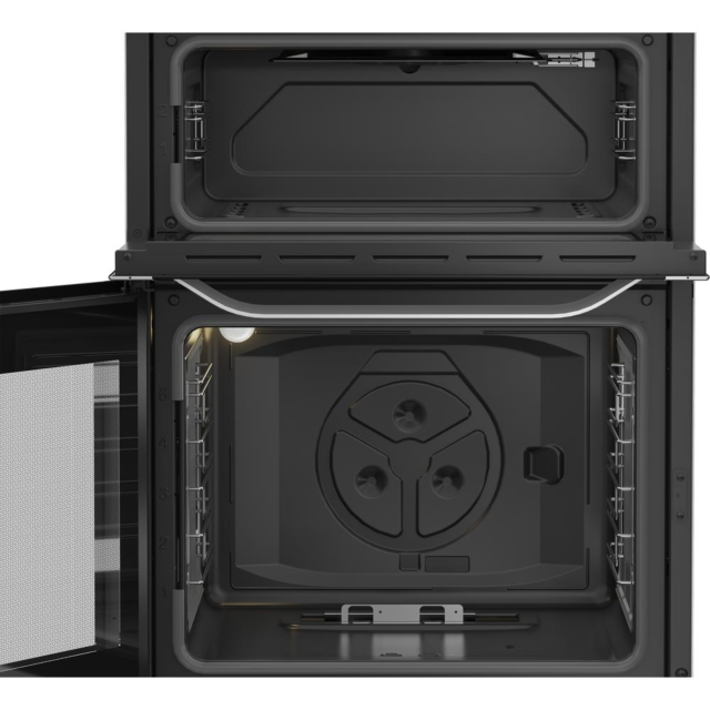 Hotpoint HDG6GDCX 60Cm Gas Double Cooker With Glass Lid - Stainless Steel