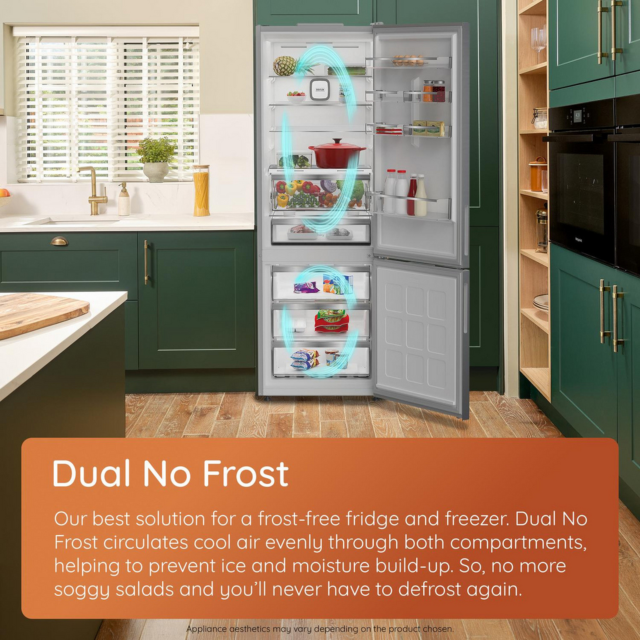 Hotpoint HPKF6353XBR4UK Freestanding Dual No Frost 66.1cm 60/40 Fridge Freezer - Inox
