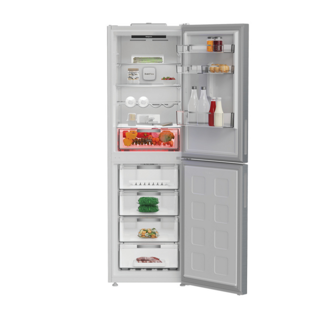 Hotpoint HPKF6353XP4UK Freestanding Dual No Frost 66.1cm 60/40 Fridge Freezer - Pet Inox