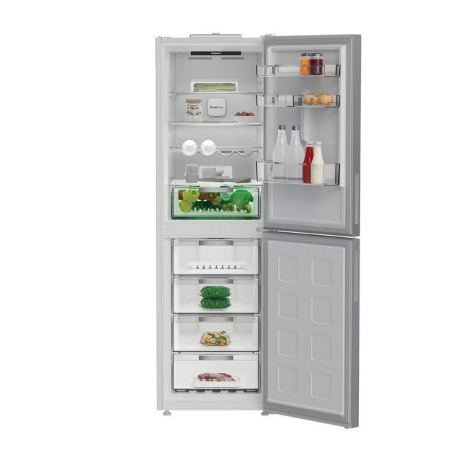 Hotpoint HPKF6353XP4UK Freestanding Dual No Frost 66.1cm 60/40 Fridge Freezer - Pet Inox