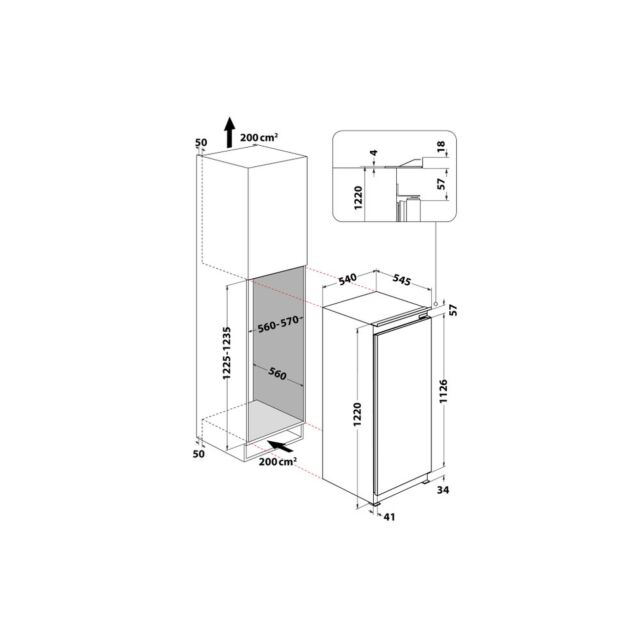 Hotpoint HSZ12A2D2 122 Cm Fridge