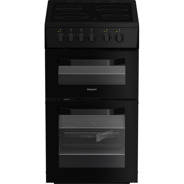 Hotpoint HTE5VCB 50Cm Twin Cavity Cooker - Black