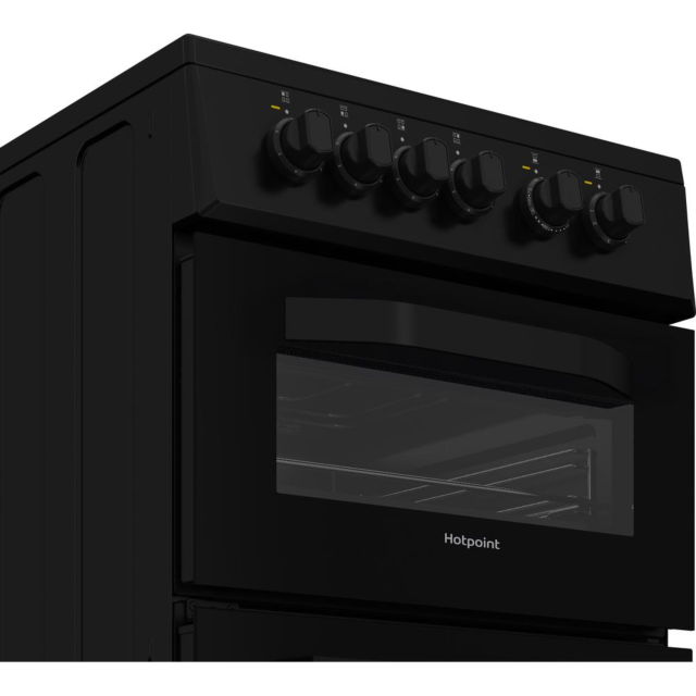 Hotpoint HTE5VCB 50Cm Twin Cavity Cooker - Black