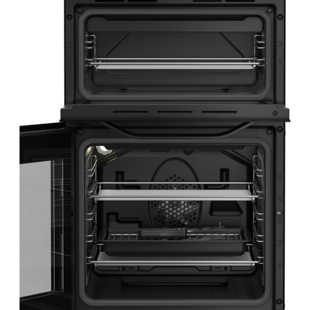 Hotpoint HTE5VCB 50Cm Twin Cavity Cooker - Black