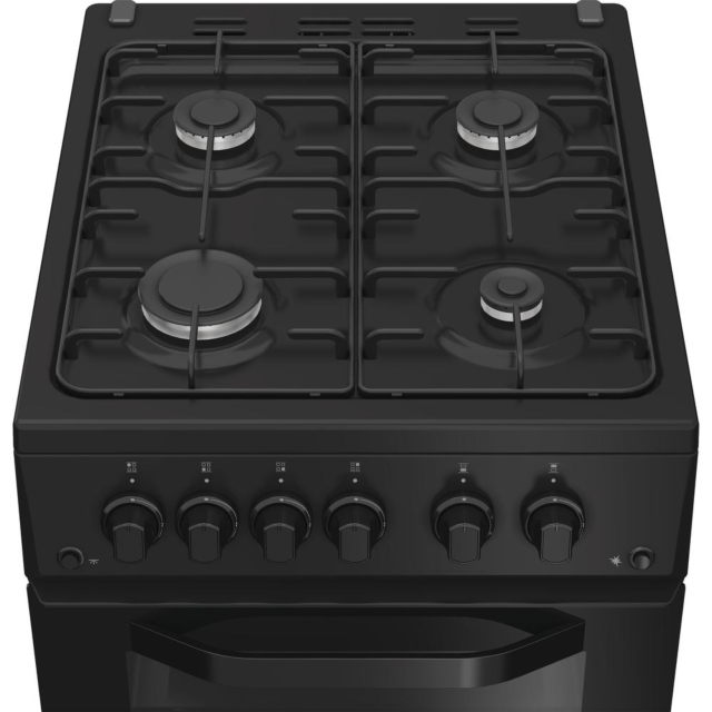 Hotpoint HTG5GCB 50Cm Gas Twin Cooker - Black