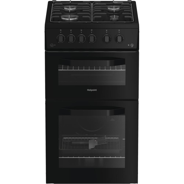 Hotpoint HTG5GCB 50Cm Gas Twin Cooker - Black