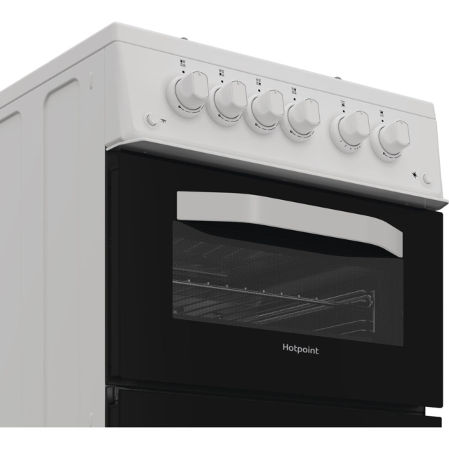 Hotpoint HTG5GCW 50Cm Gas Twin Cooker - White