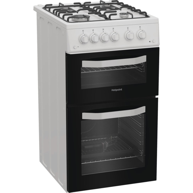 Hotpoint HTG5GCW 50Cm Gas Twin Cooker - White