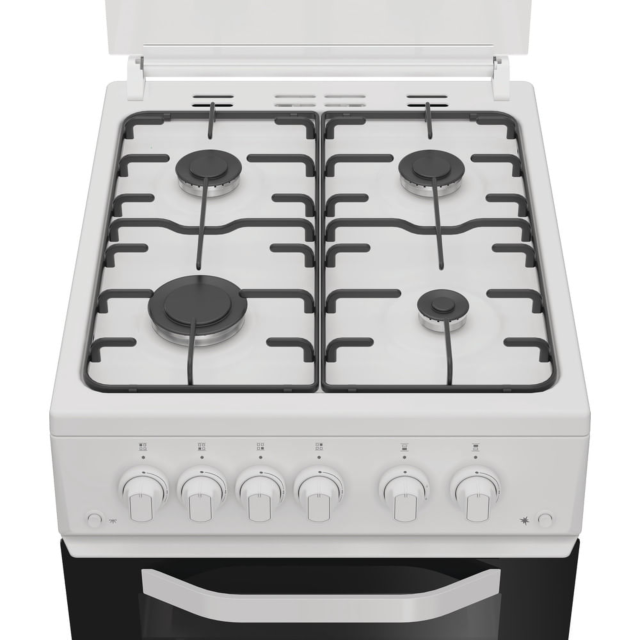 Hotpoint HTG5GCWL 50Cm Gas Twin Cooker With Lid - White