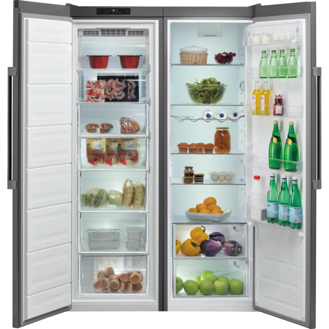 Hotpoint Uh8f2cguk No Frost Tall Freezer - Graphite - Holds 14 Shopping Bags - E Rated