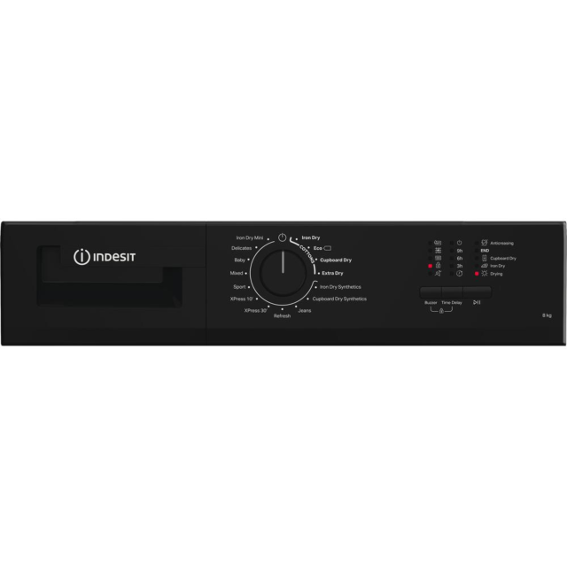 Indesit CYDC82BBGLUK Dryer 8Kg Condenser Sensor Dry Black 15 Cycles