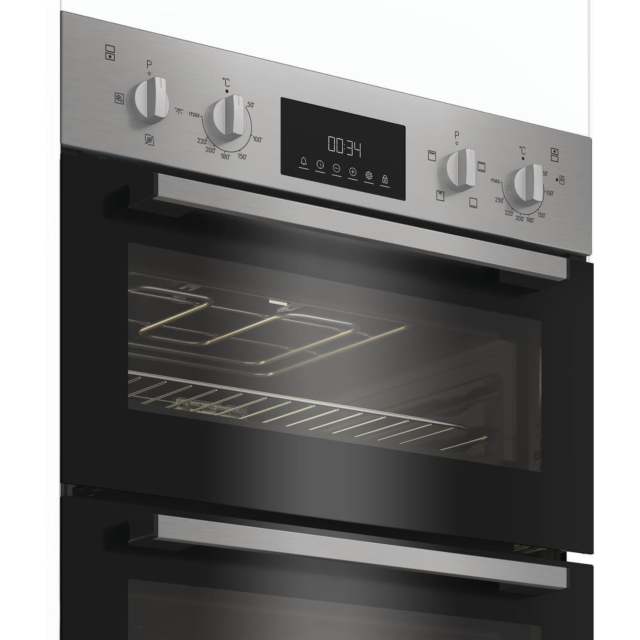 Indesit DII10DIX Built In Electric Fan Double Oven - Stainless Steel