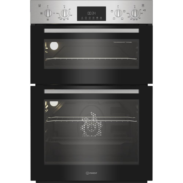 Indesit DII10DIX Built In Electric Fan Double Oven - Stainless Steel