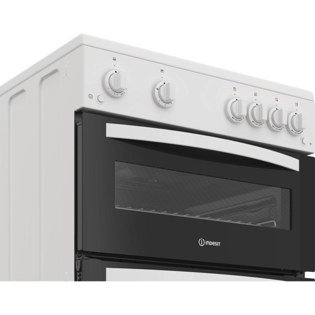 Indesit IDG6GW 60Cm Gas Double Cooker - White