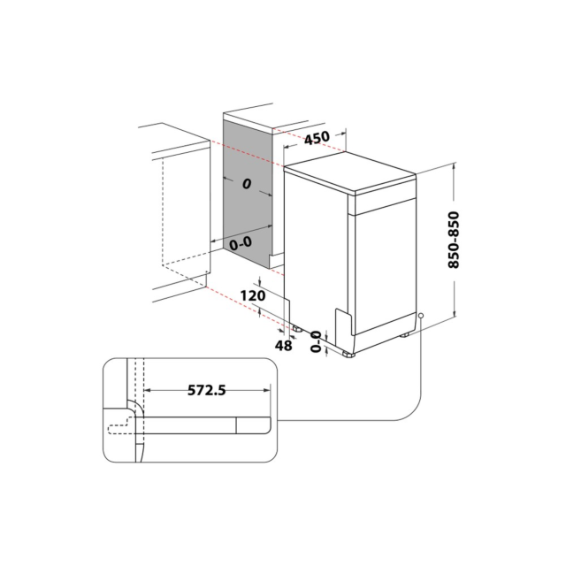Indesit IN2FD10CS70WUK Slimline Dishwasher 10 Place Settings 8.7L 9 Progams