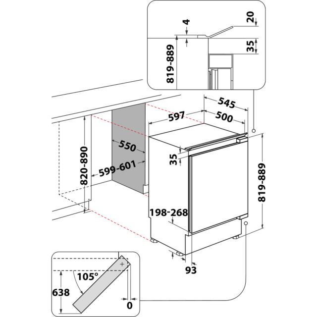 Indesit INBUF011 Built Under Fridge With Icebox