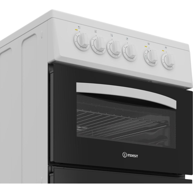 Indesit ITE5VMW Electric Twin Cooker 50Cm - 58L With Ceramic Hob