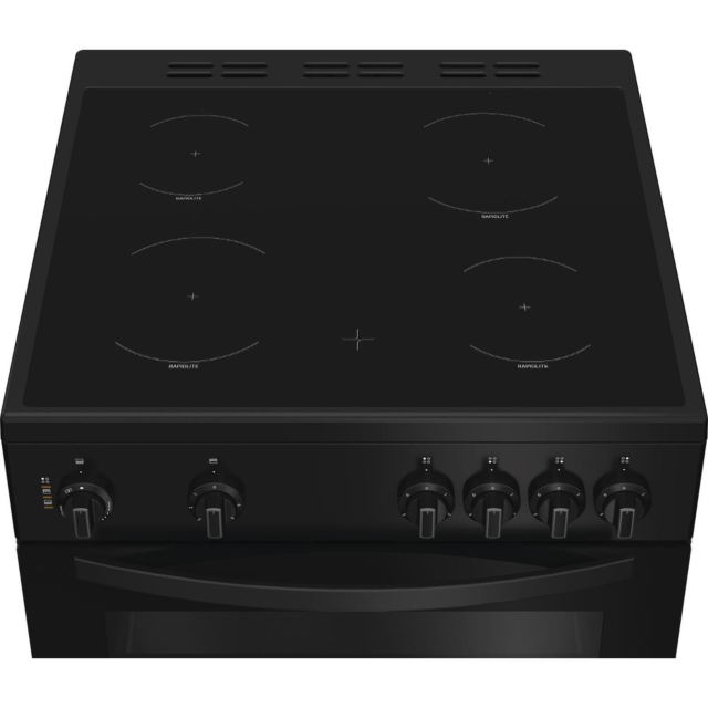 Indesit ITE6VMB 60Cm Electric Twin Cooker With Ceramic Hob - Black