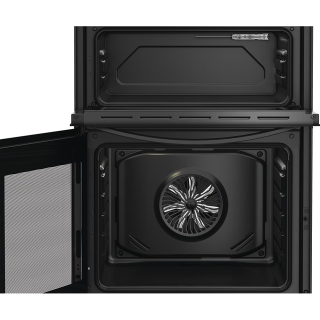 Indesit ITE6VMB 60Cm Electric Twin Cooker With Ceramic Hob - Black