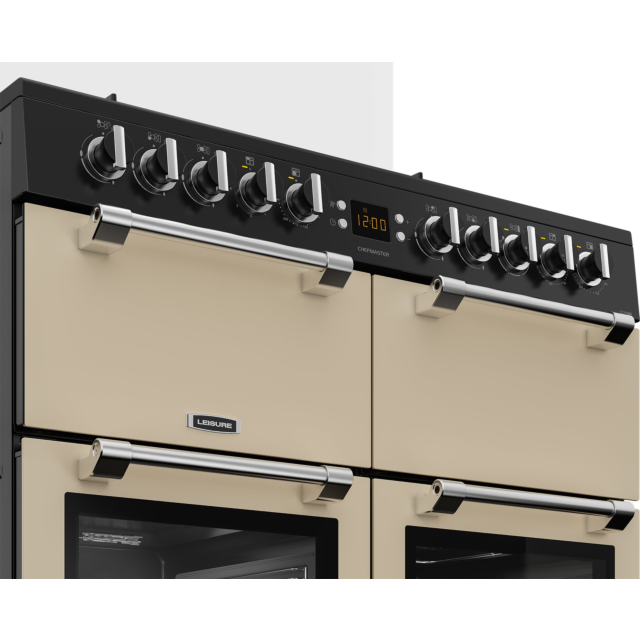 Leisure CC100F521C 100Cm Dual Fuel Range Cooker With Glass Top Lid - Cream
