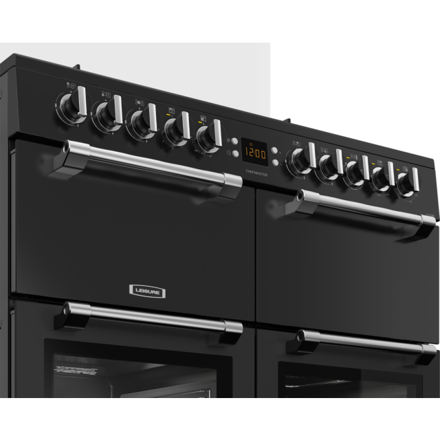 Leisure CC100F521K 100Cm Dual Fuel Range Cooker With Glass Top Lid - Black