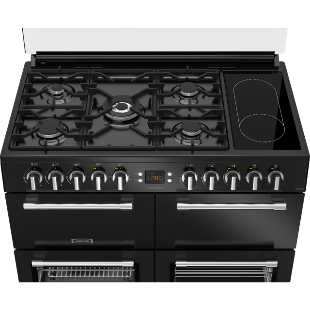 Leisure CC100F521K 100Cm Dual Fuel Range Cooker With Glass Top Lid - Black
