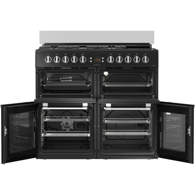 Leisure CC100F521K 100Cm Dual Fuel Range Cooker With Glass Top Lid - Black