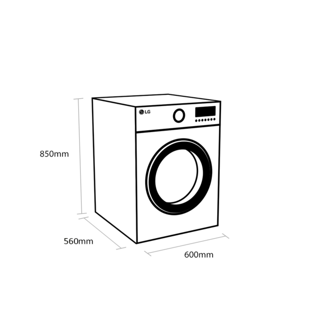 LG F2T208WSE 8Kg 1200 Spin Washing Machine - White