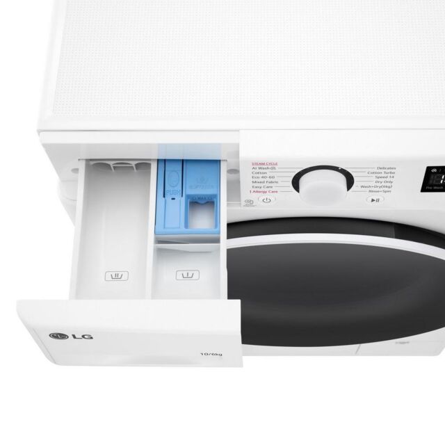 LG FWY606WWLN1 10Kg/6Kg 1400 Spin Washer Dryer - White