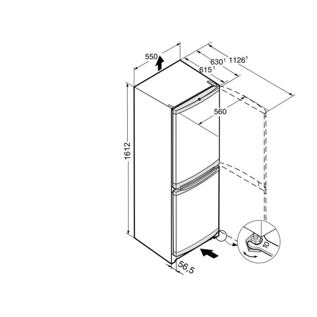 Liebherr CUE2831 161.2Cm Smart Frost 55Cm Fridge Freezer