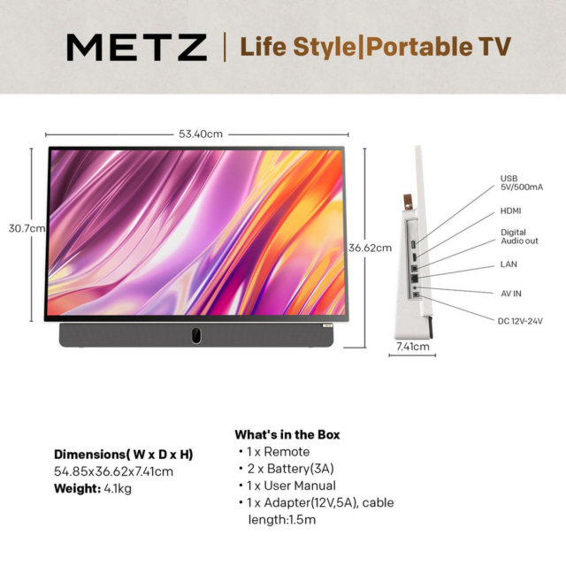 Metz 24MPE7002Z 24inch Full HD Portable Smart Google TV