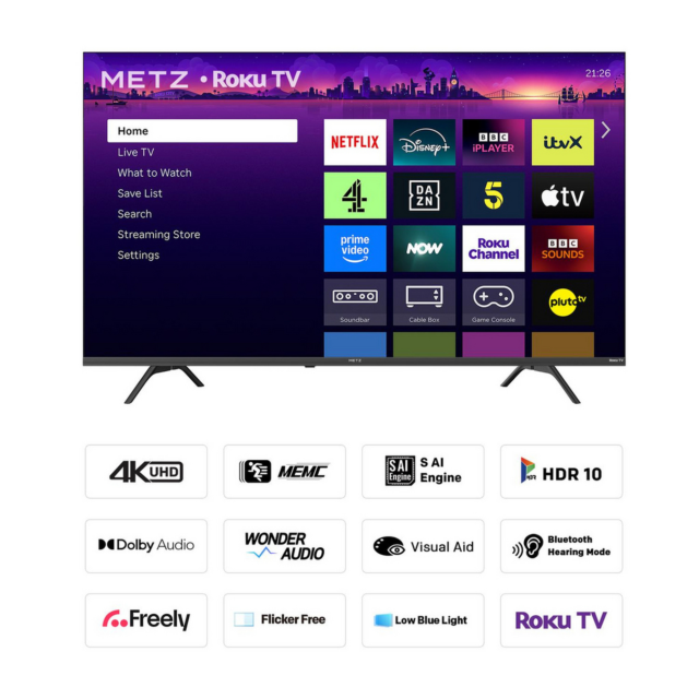 Metz 50MRF6000ZUK 50inch 4K DLED Smart TV - Black