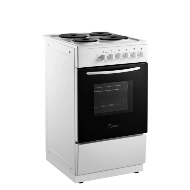 Midea MFO20DME4H109WH MFO20DME4H109-WH 50cm Single Oven Electric Cooker with Solid Plate Hob - White