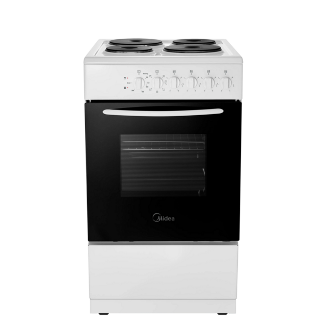 Midea MFO20DME4H109WH MFO20DME4H109-WH 50cm Single Oven Electric Cooker with Solid Plate Hob - White