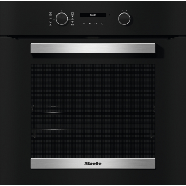 Miele H 2465 BP 59.5cm Built In Electric Single Oven - Black & Stainless Steel