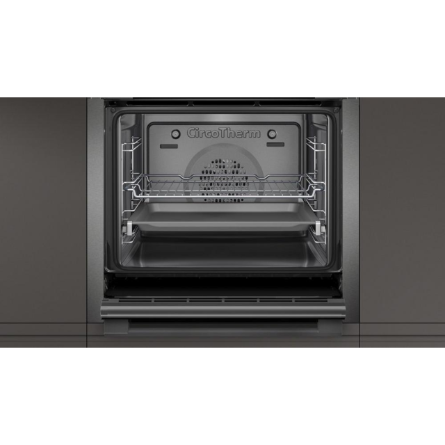 Neff B3ACE4HG0B Hide + Slide Built In Single Oven - Black With Graphite Trim