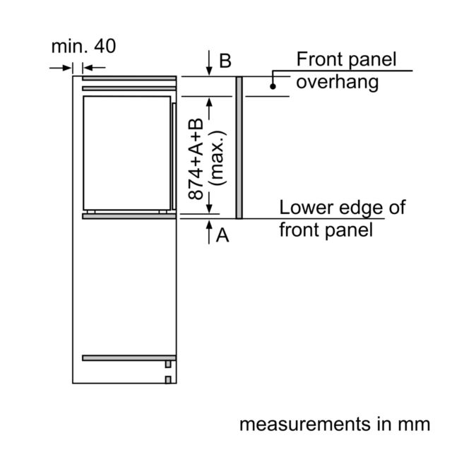 Neff KI1212FE0 In Column 88Cm Fridge Flat Hinge