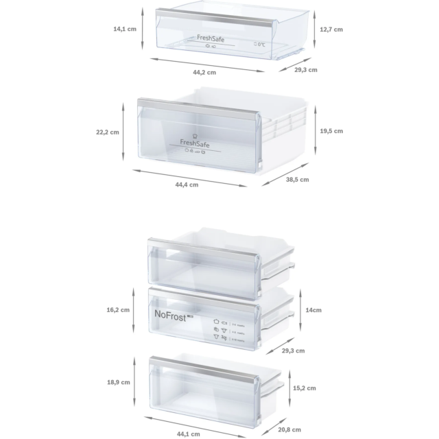 Neff KI7862FE0G 60/40 Built-In Frost Free Fridge Freezer