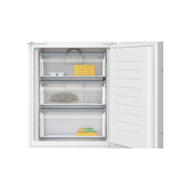 Neff KI7961SE0 Built-In Fridge-Freezer With Freezer At Bottom, 193.5 X 54.1 Cm, Sliding Hinge