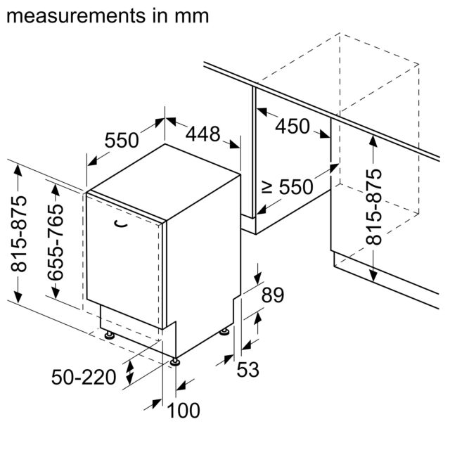 Neff S875HKX21G N 50, Fully-Integrated Dishwasher, 45 Cm, Variable Hinge
