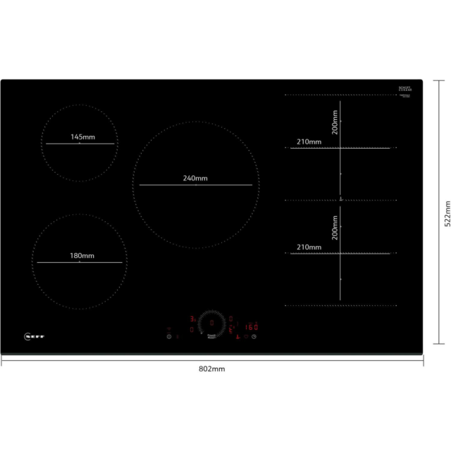 Neff T68FHV4L0 80Cm Induction Hob - Hard Wired