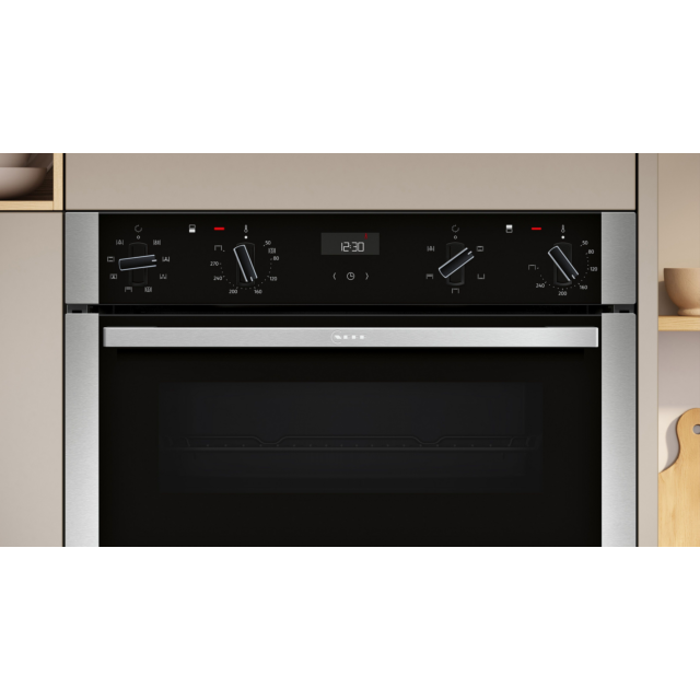 Neff U1ACE2AN3B 59.4Cm Built In Electric Double Oven - Stainless Steel