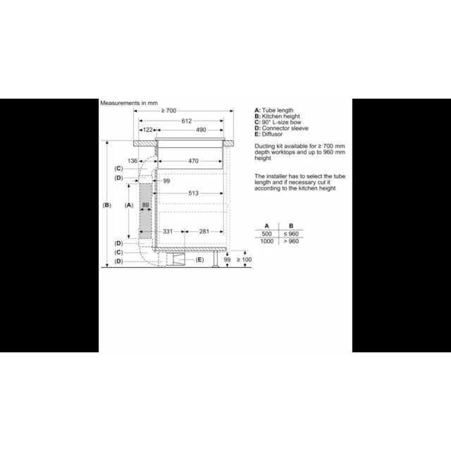 Neff V58NBS1L0 N 50 Induction Hob With Integrated Ventilation System 80Cm