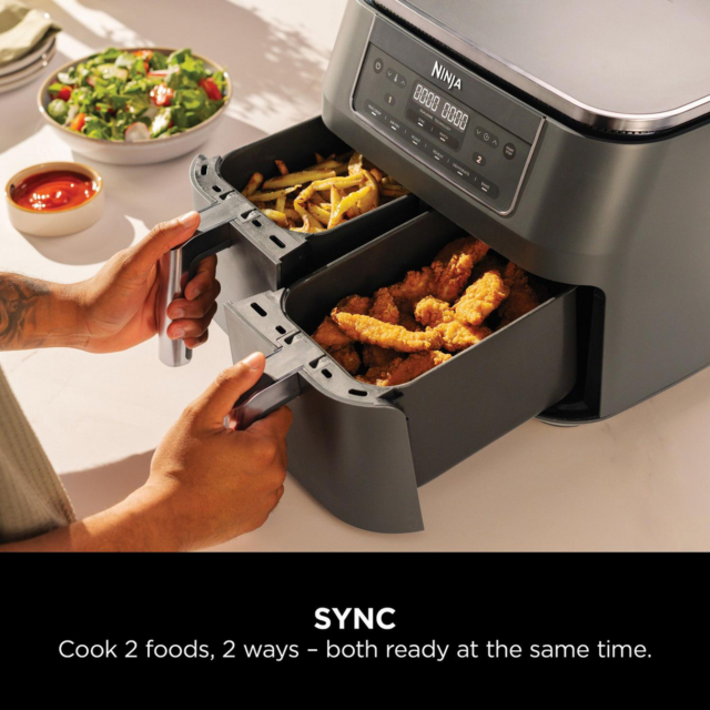 Ninja DZ300UK 7.6 Litre 6-In-1 Dual Zone Air Fryer - Gun Metal Grey