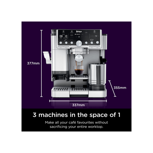 Ninja ES701UK Luxe Cafe Pro Series Espresso Machine - Black/Stainless Steel